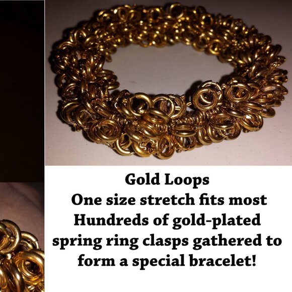 TDD Custom Made One Size Fits Most Gold-Plated Spring Loops Bracelet - Picture 2 of 4